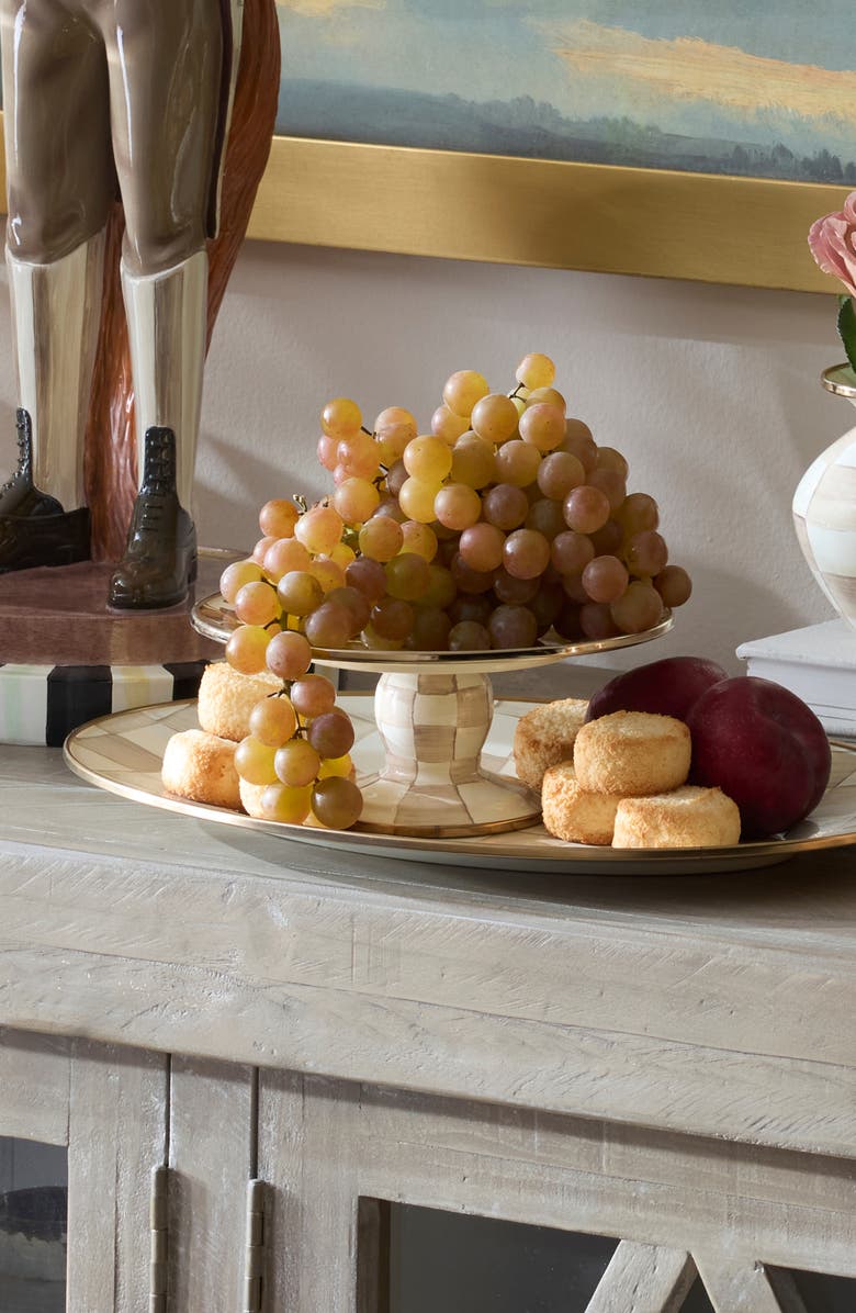 MACKENZIE CHILDS Wild Rose Mini Pedestal Platter, Alternate, color, White