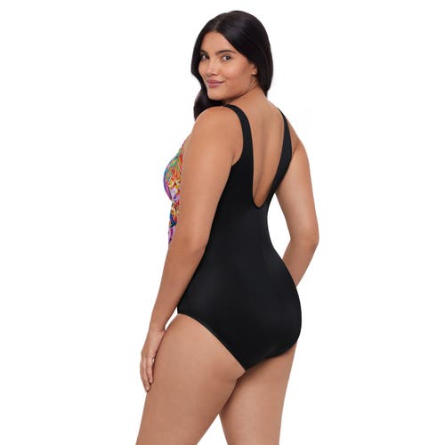 Trimshaper Addison Surplice One-piece Control Swimsuit In Multi