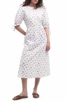 Barbour Goodleigh Floral Puff Sleeve Cotton Midi Dress