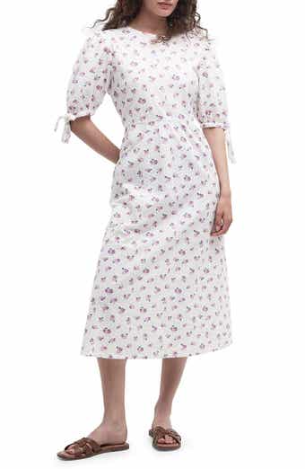 Barbour Goodleigh Floral Puff Sleeve Cotton Midi Dress
