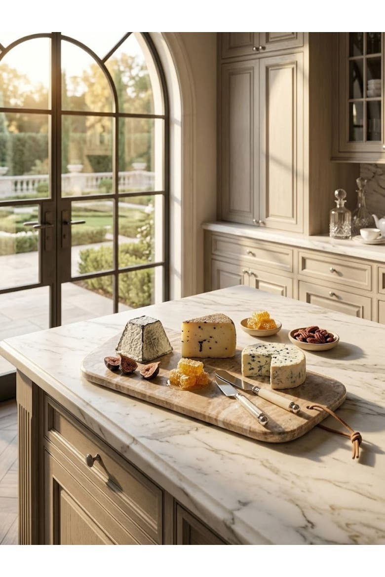 Dakota Marble Cheese Board, Alternate, color, Beige