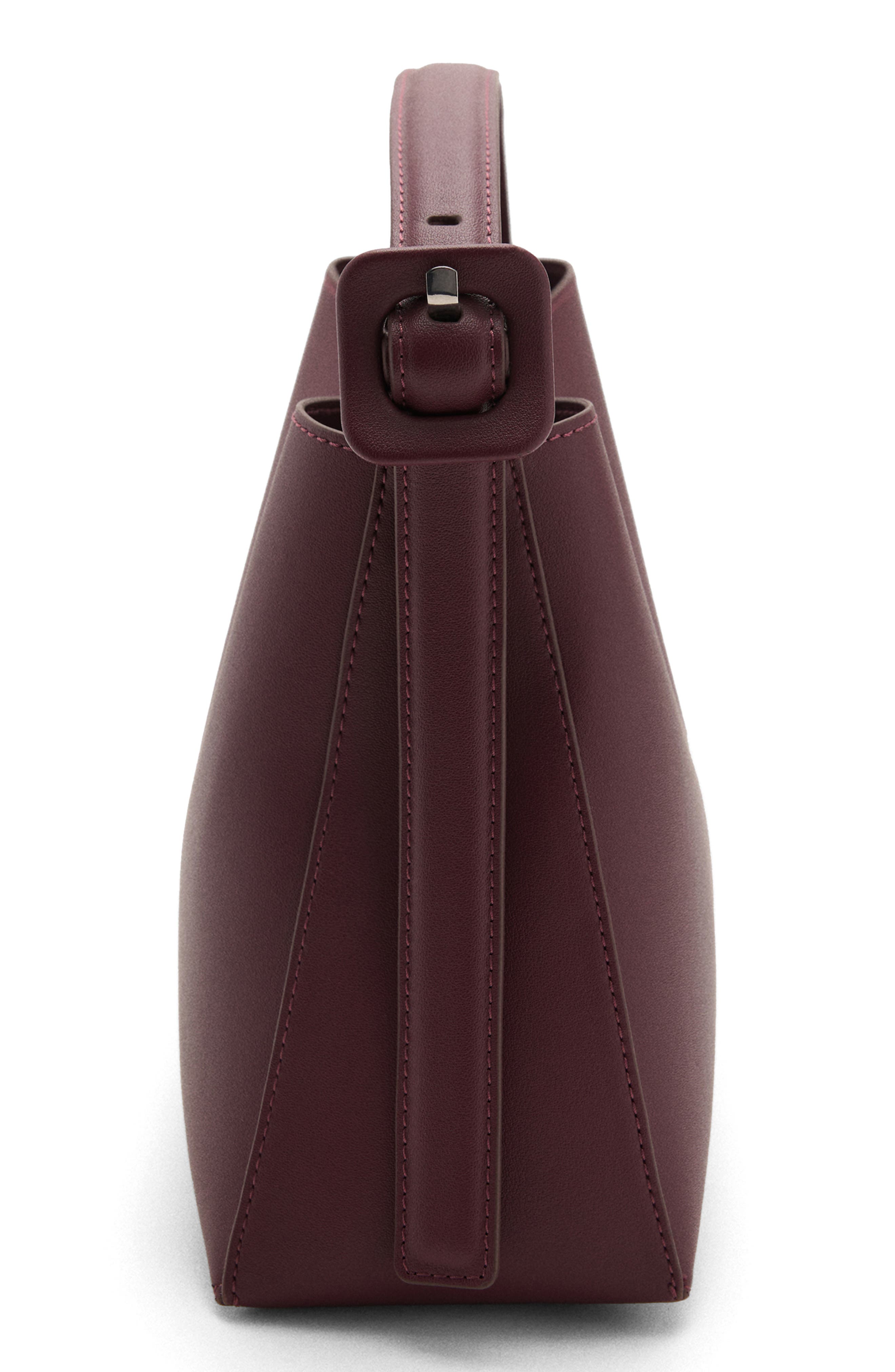 MANGO Faux Leather Crossbody Bag, Alternate, color, Burgundy