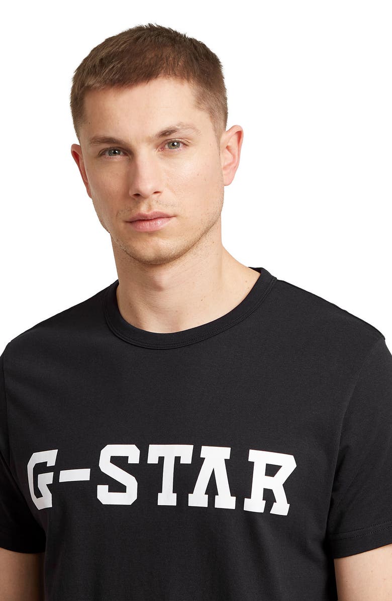G-STAR Logo Organic Cotton Graphic T-Shirt, Alternate, color, Black