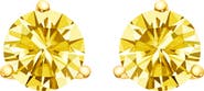 Haus of Brilliance 14K Gold 3-Prong Martini Set 2.0 Cttw Yellow Lab Grown Diamond Solitaire Stud Earrings