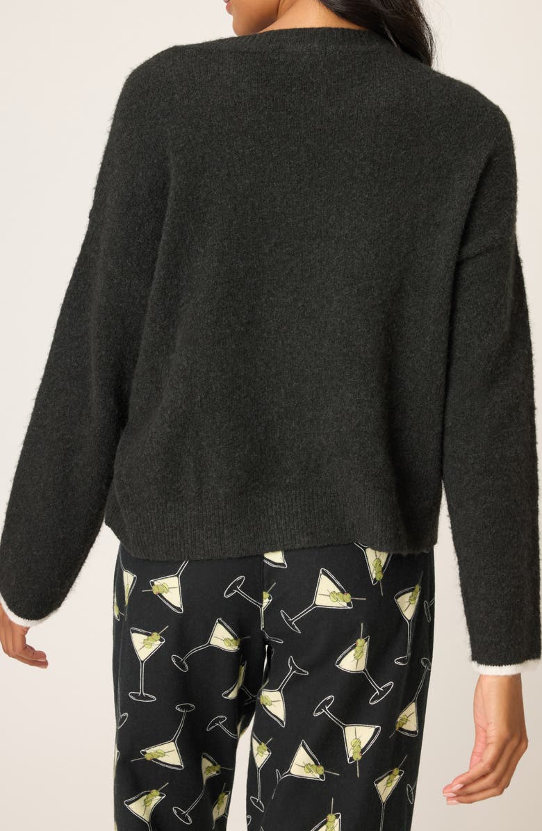 PJ Salvage Merrier with a Martini Oversize Lounge Sweater, Alternate, color, Black