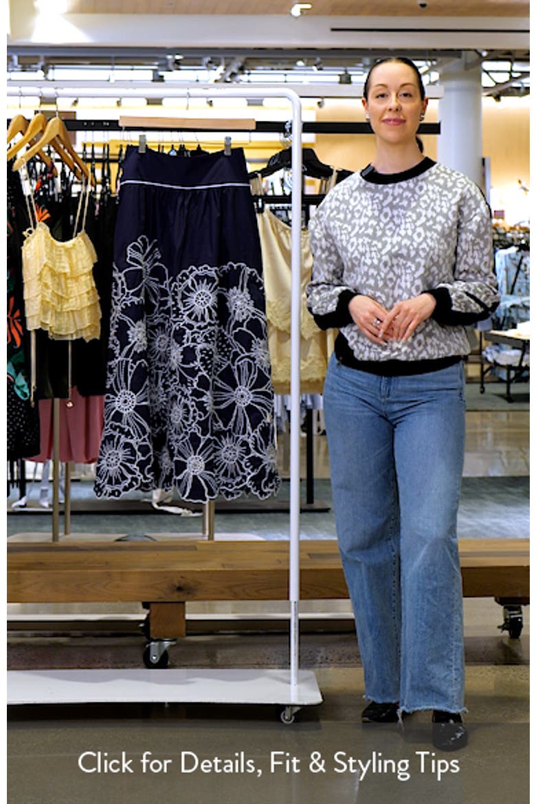Flowers Richelieu Cotton Midi Skirt video