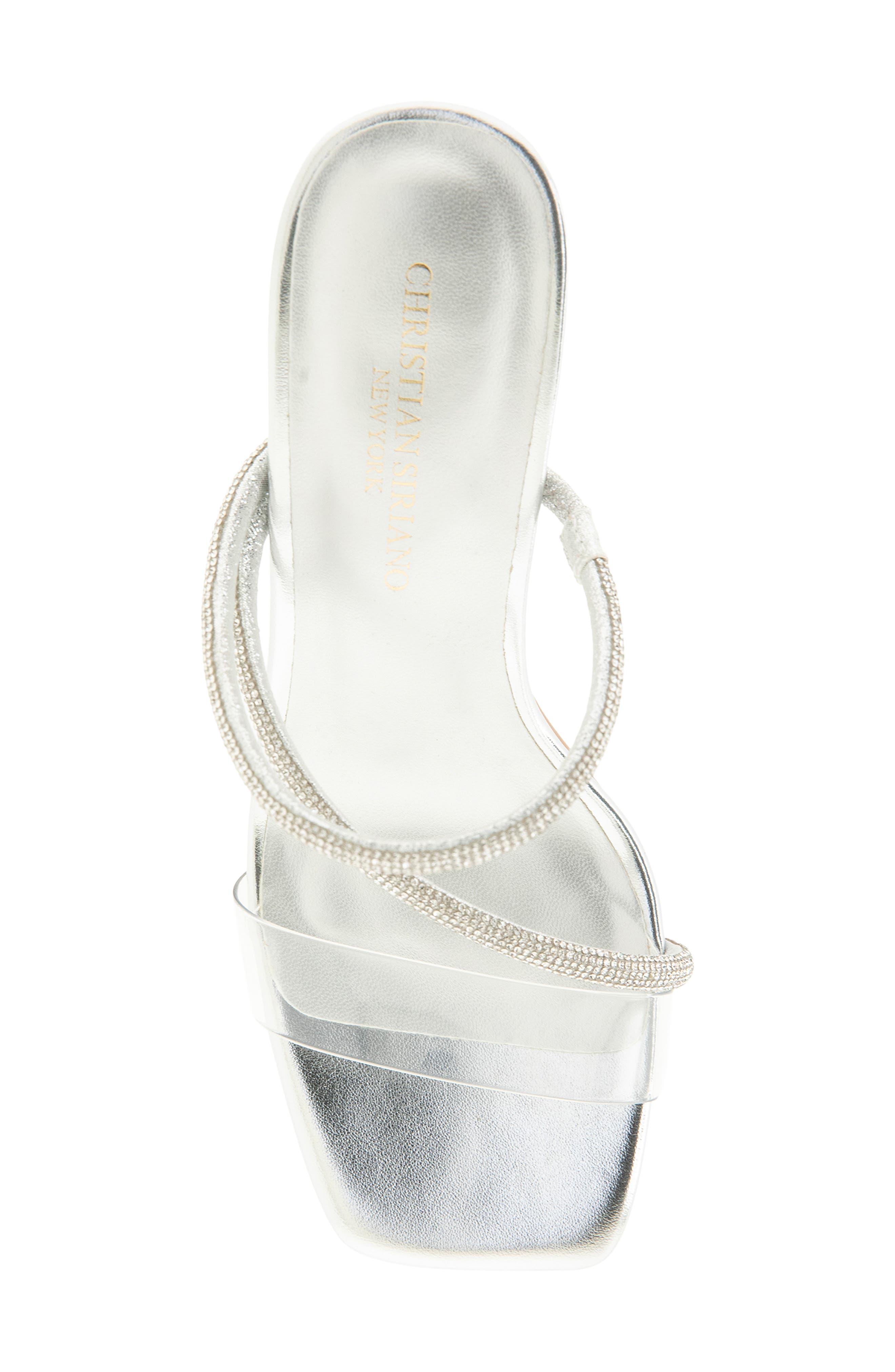 Christian Siriano New York Felicity Sandal, Alternate, color, Clear/ Silver