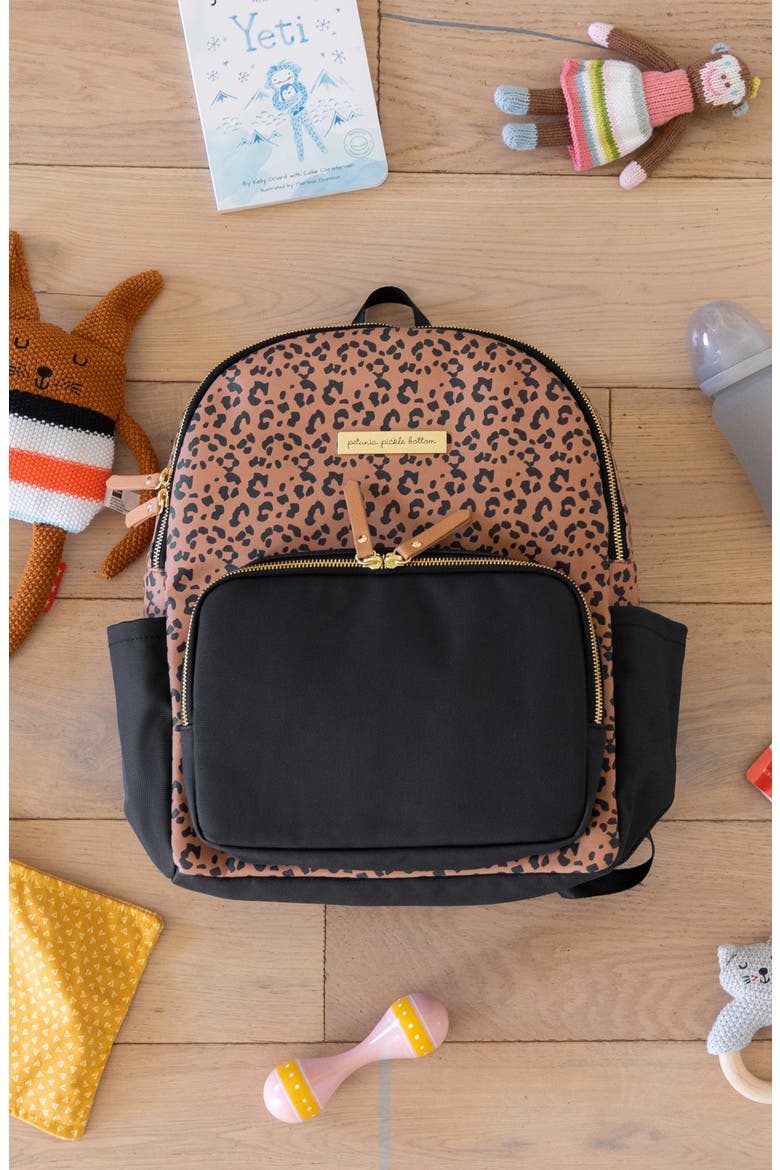 District Diaper Backpack, Alternate, color, LEOPARD/ BLACK