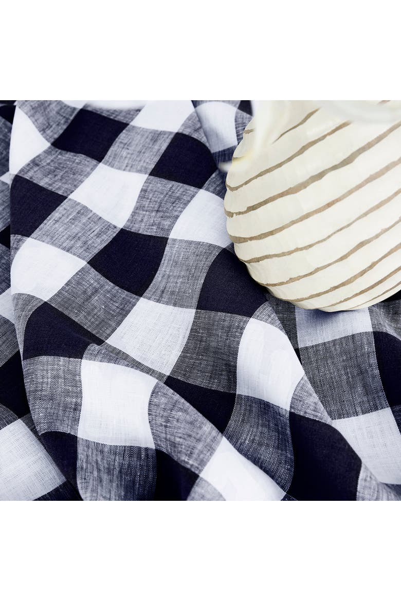 Linen Dinner Napkins Set of 4, 20 x 20" - Buffalo Check, Alternate, color, Navy and White