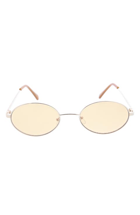 58mm Slim Metal Oval Sunglasses