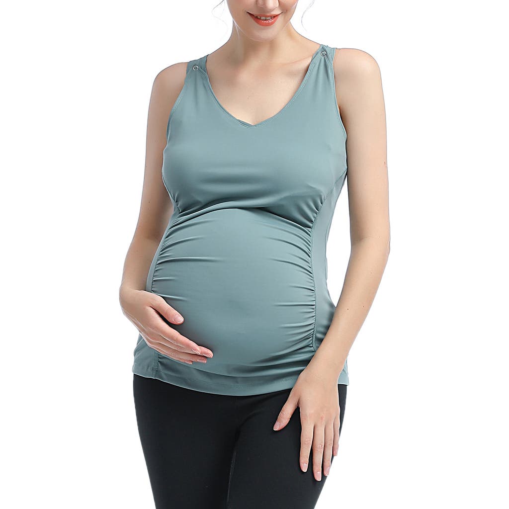 Kimi and Kai Essential Maternity/Nursing Tank in Beryl Green  product