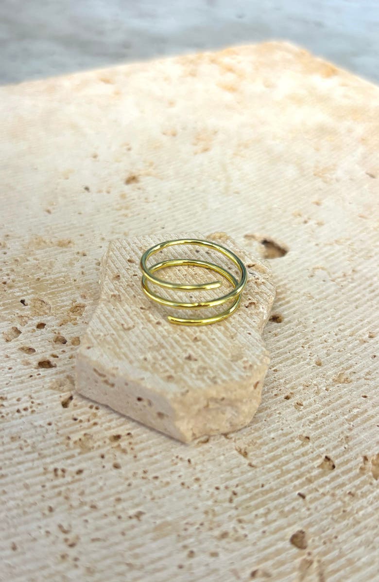 Adornia 14K Gold Plated Adjustable Coiled Band Ring, Alternate, color, Gold