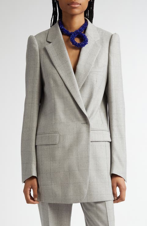 Benza Windowpane Check Wool Jacket