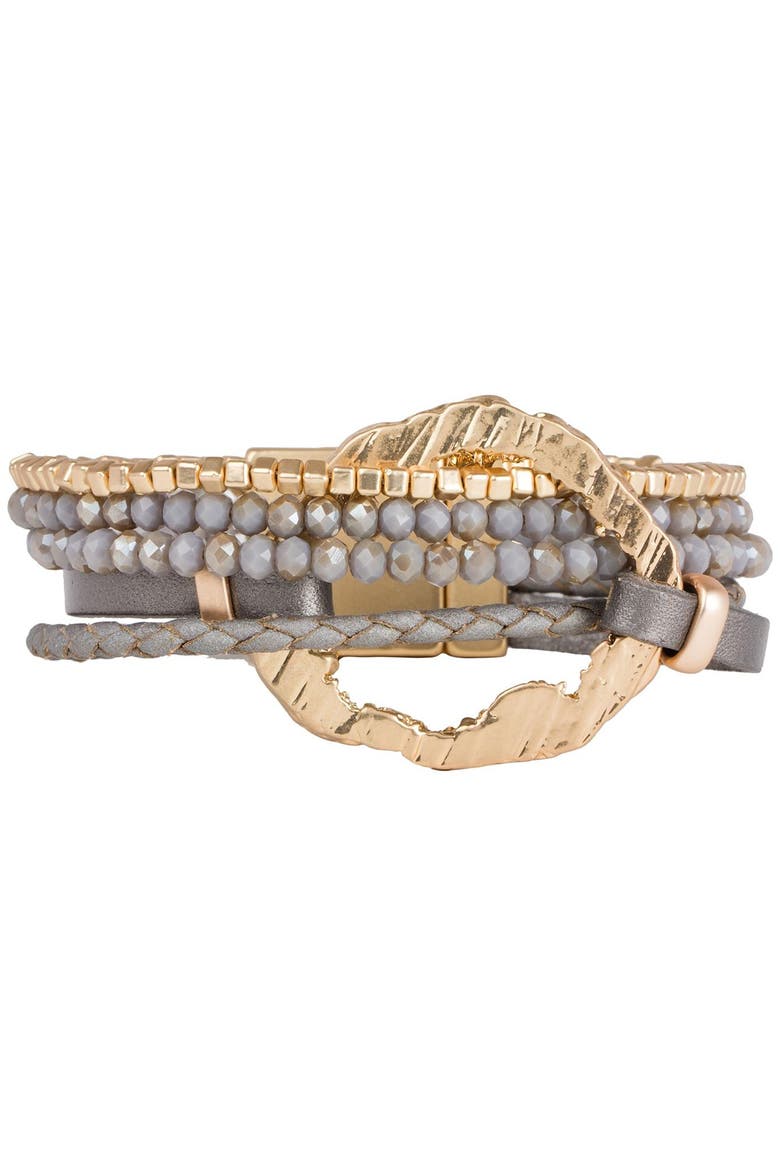 Earthly Flow Multistrand Bracelet, Alternate, color, DARK GREY