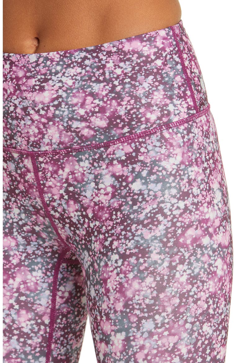 High Waist Studio Lite Crop Leggings, Alternate, color, PURPLE STARLING FLOWER FIELDS