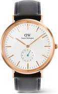 Daniel Wellington Classic Multi Eye Leather Strap Watch, 40mm