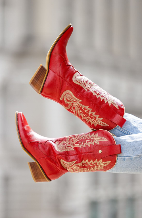 Stivali New York Loyal Western Cowboy Boots In Red