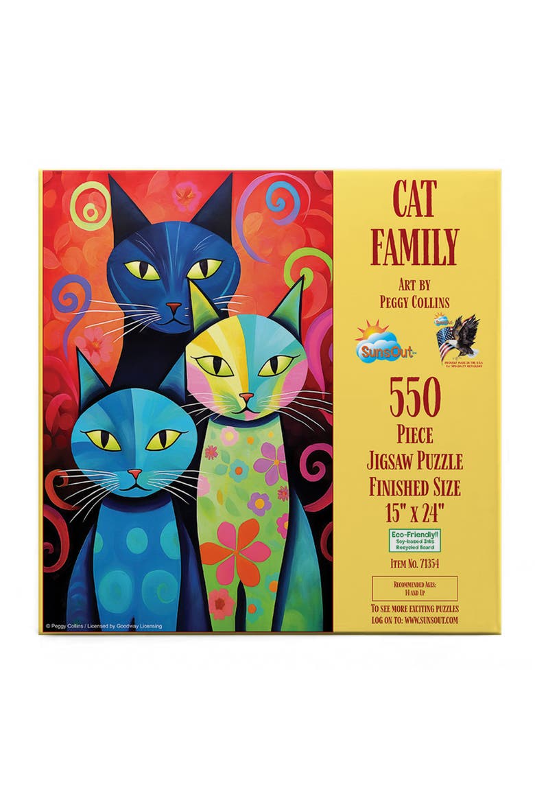 Cat Family 550 piece Jigsaw Puzzle for Adults, Alternate, color, Multicolor