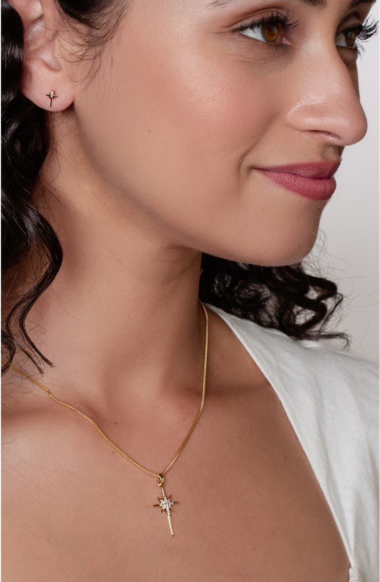 Rizen Jewelry Adoring Star Necklace, Alternate, color, 18K Gold Plated