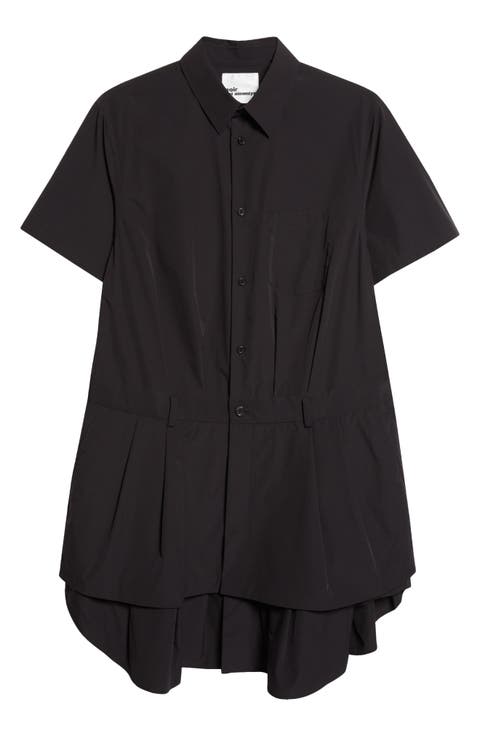 Typewriter Tiered Shirtdress