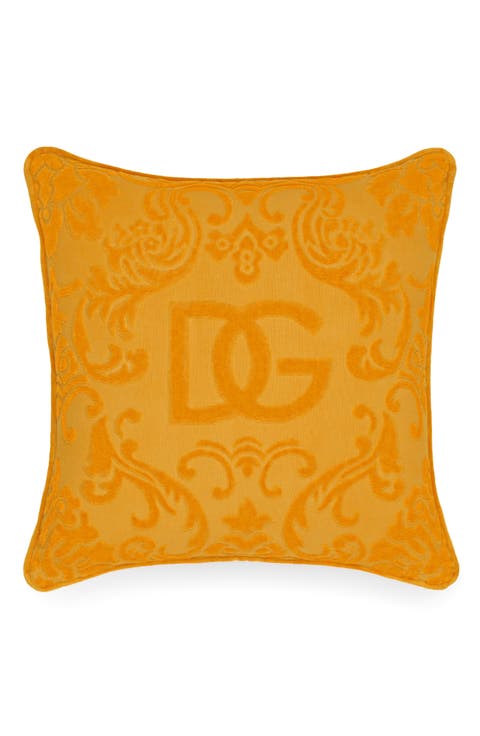 DG Logo Cotton Terry Cloth Outdoor Accent Pillow