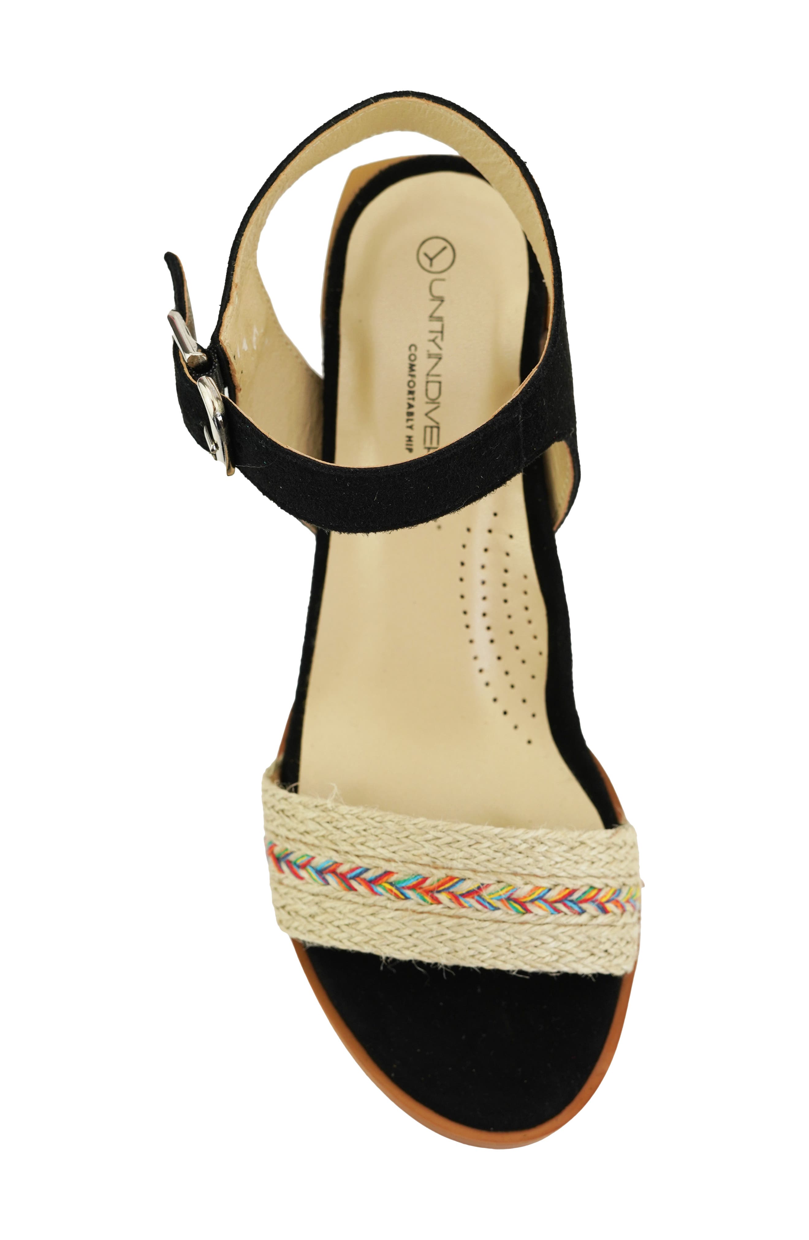 Unity in Diversity Yolanda Rainbow Braid Ankle Strap Sandal, Alternate, color, 
