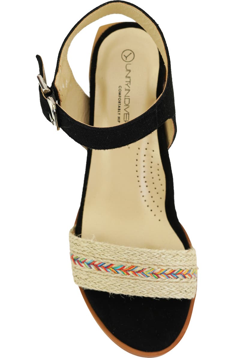 Unity in Diversity Yolanda Rainbow Braid Ankle Strap Sandal, Alternate, color,