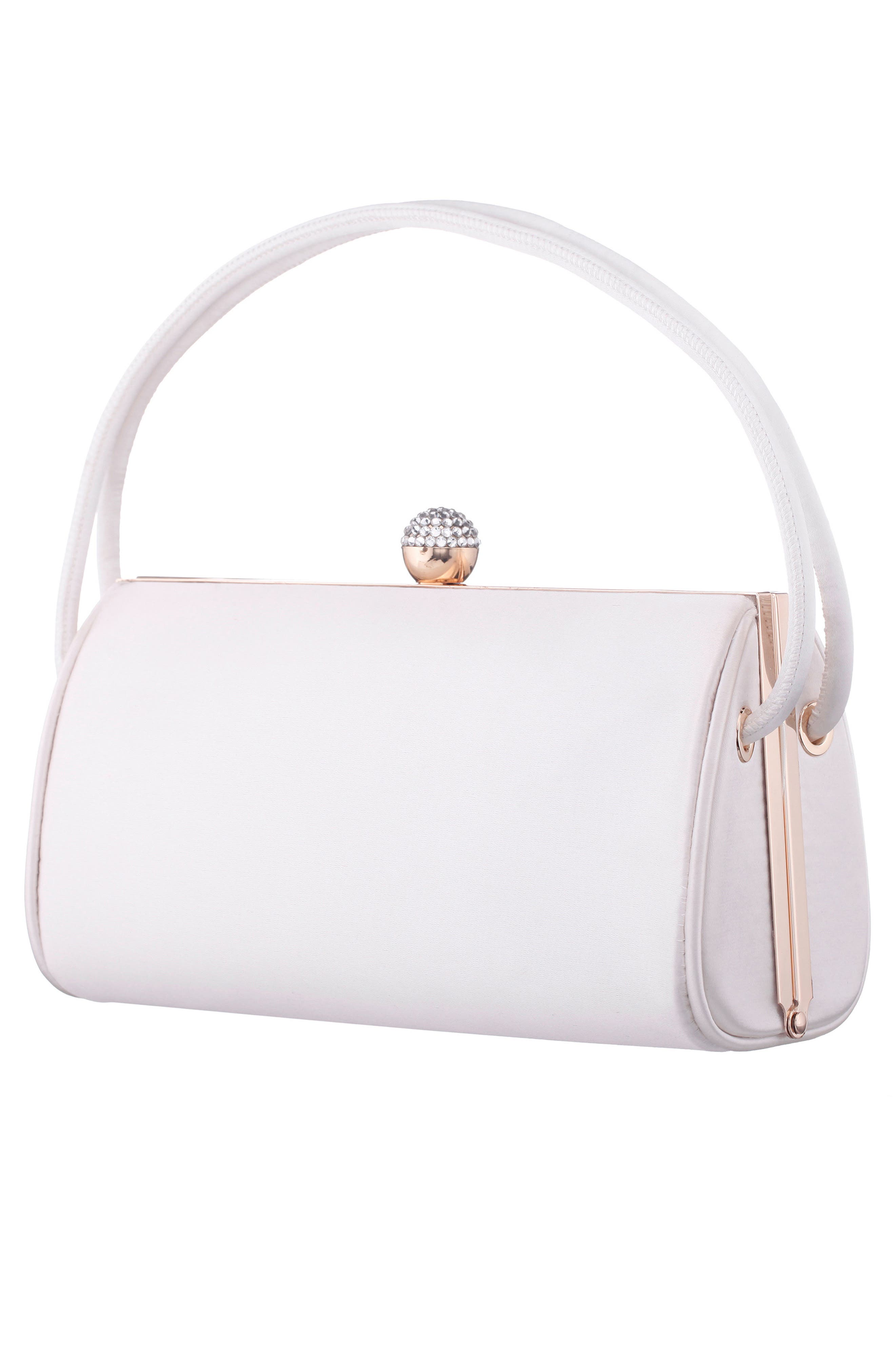 Khalani Satin Clutch, Alternate, color, IVORY