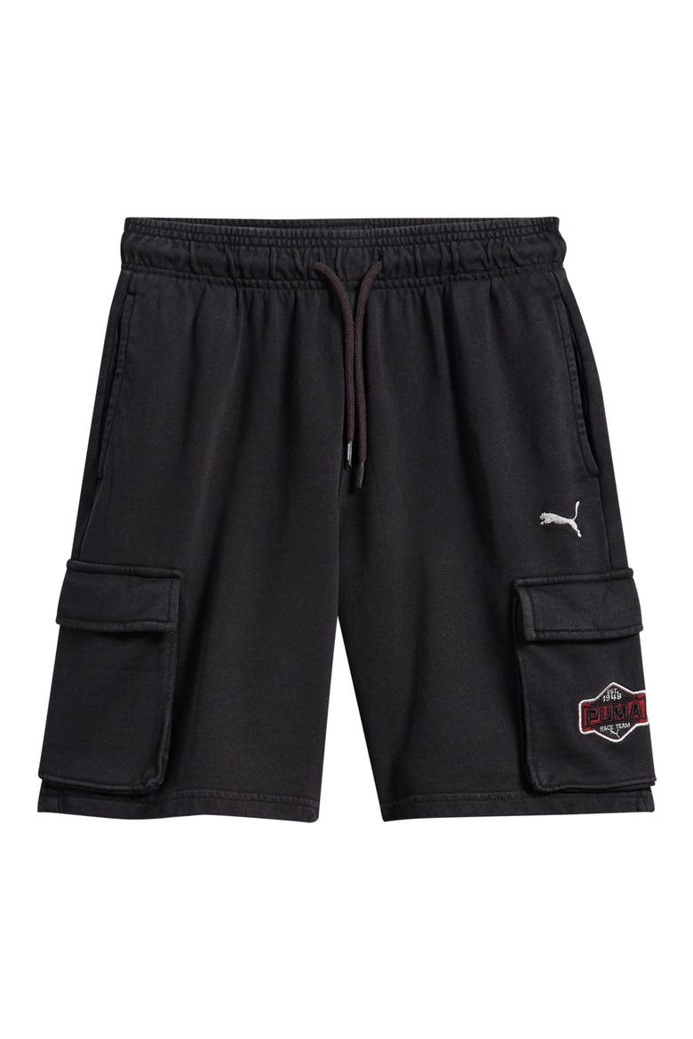 Vintage Moto Knit Cargo Shorts, Main, color, BLACK