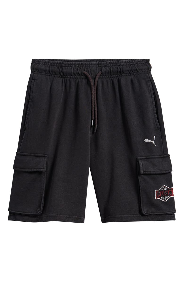 PUMA Vintage Moto Knit Cargo Shorts, Main, color, Black