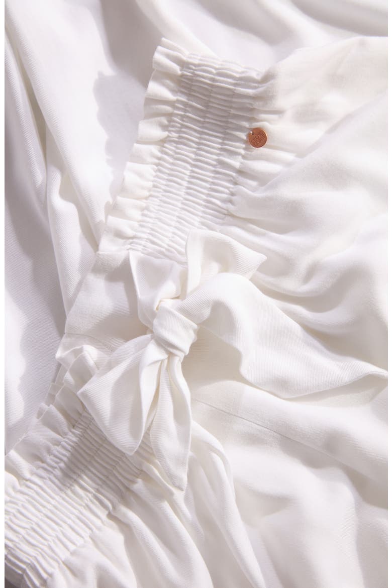 Sahel Smocked Twill Maternity Pants, Alternate, color, WHITE