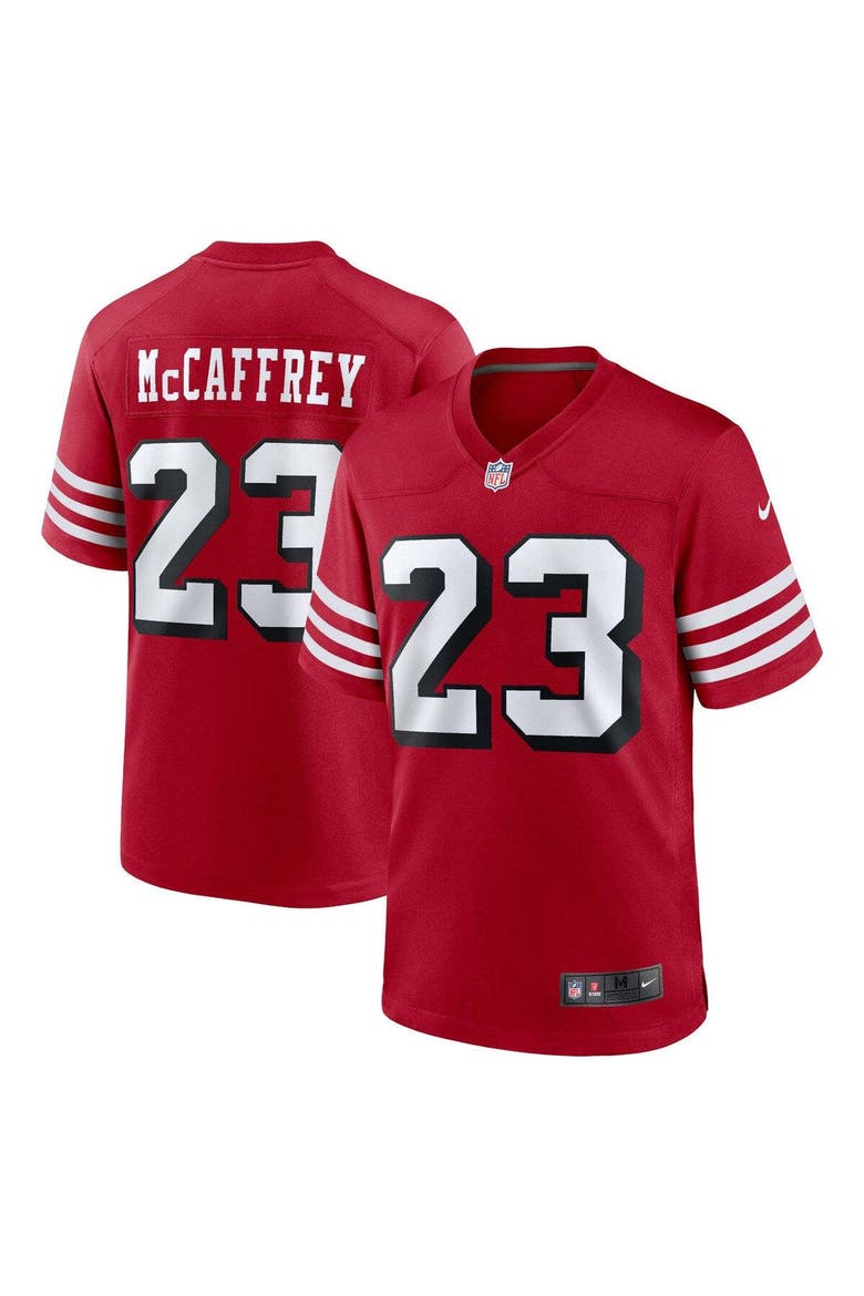 Men's Nike Christian McCaffrey Scarlet San Francisco 49ers Alternate Game Player Jersey, Alternate, color, Scarlet