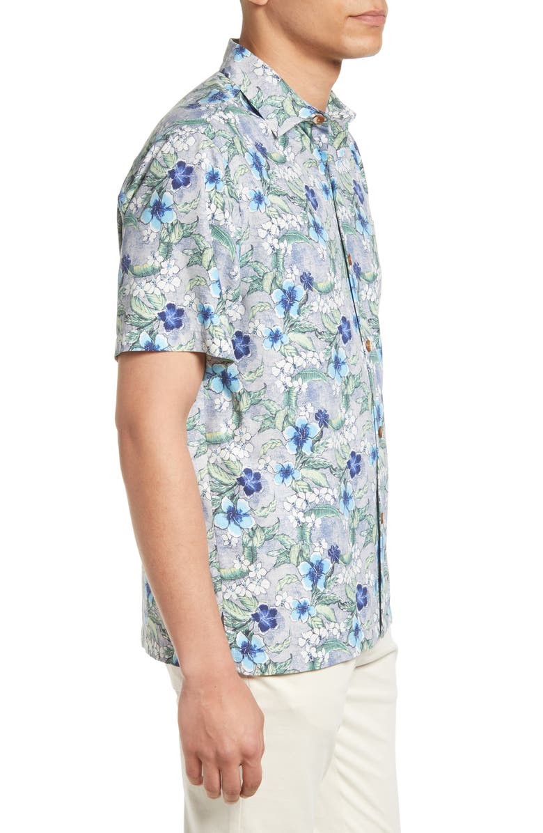 Tommy Bahama Botanical Bay Silk Blend Short Sleeve Button-Up Shirt, Alternate, color, 
