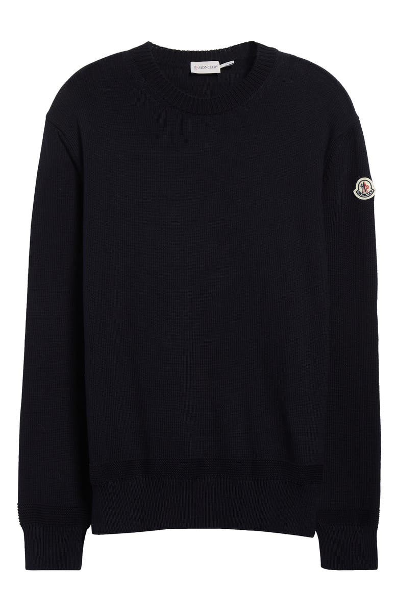 Moncler Cotton Crewneck Sweater, Alternate, color, Night Sky