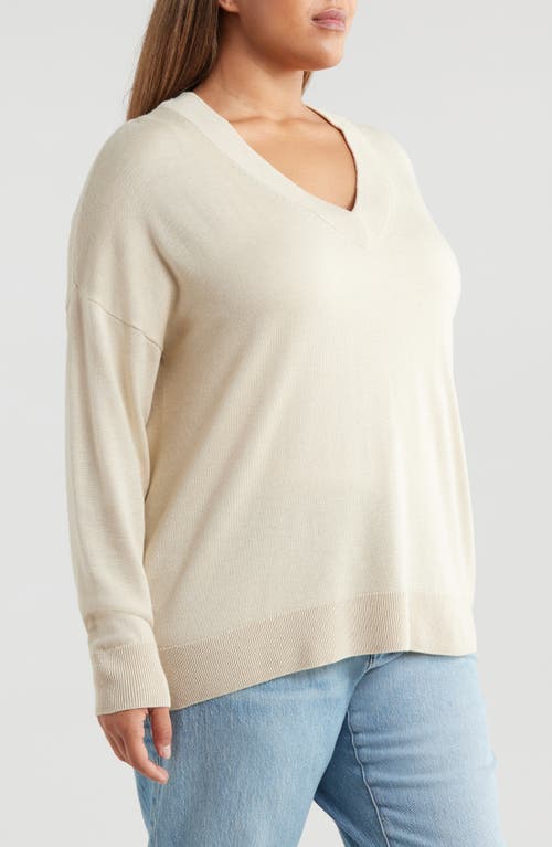 Shop Treasure & Bond Relaxed V-neck Sweater In Beige Castle
