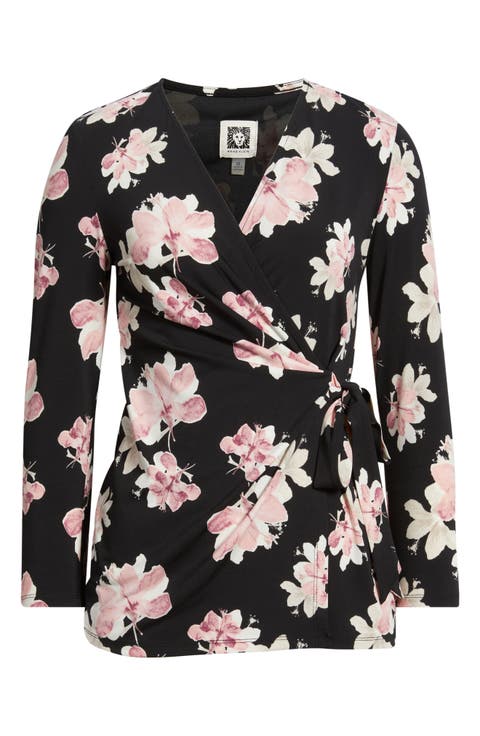 Floral Print Wrap Top