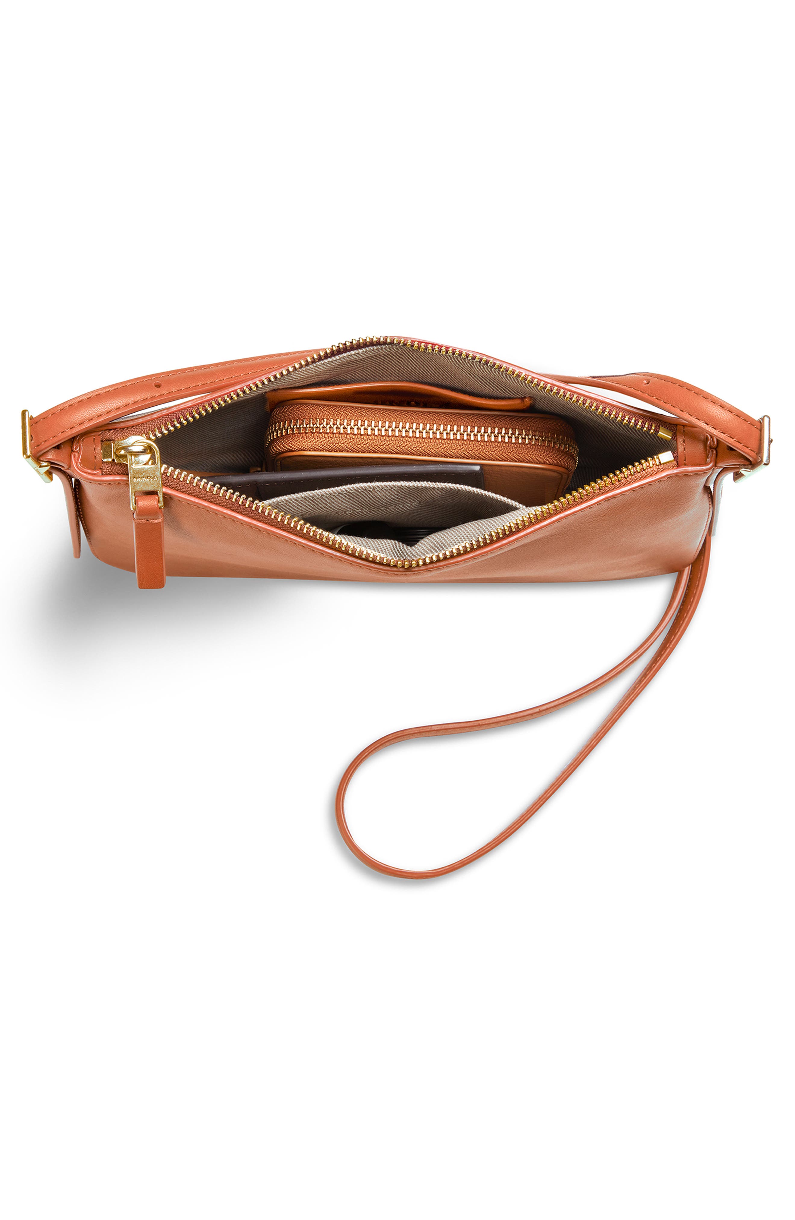 Shinola Small Bixby Accordion Leather Crossbody Bag, Alternate, color, Rust