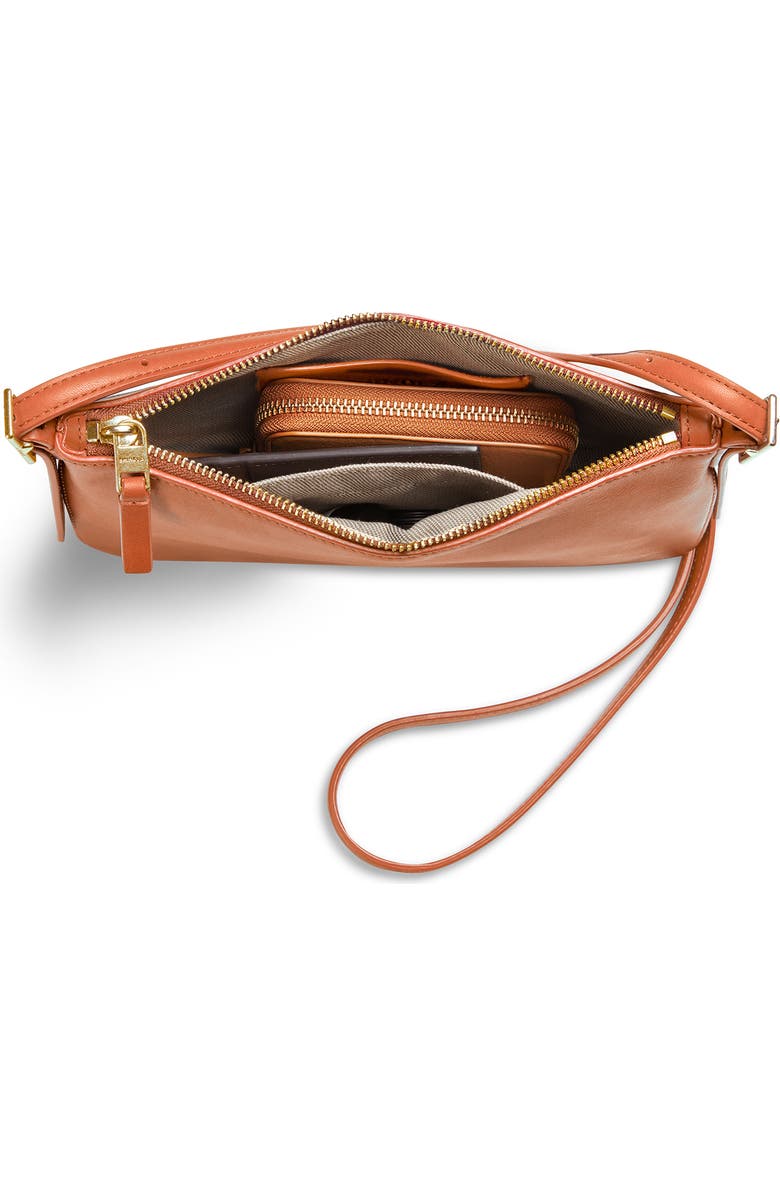 Shinola Small Bixby Accordion Leather Crossbody Bag, Alternate, color, Rust