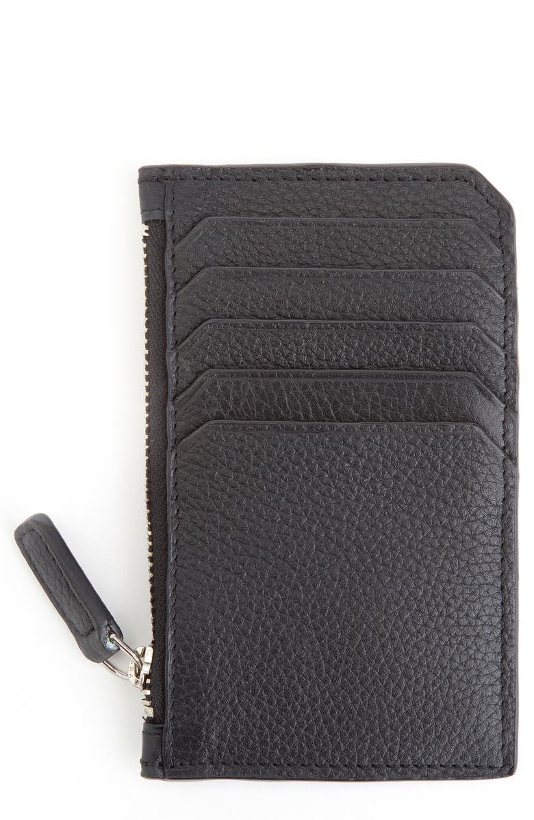 ROYCE New York Personalized Card Case, Main, color, Black- Deboss