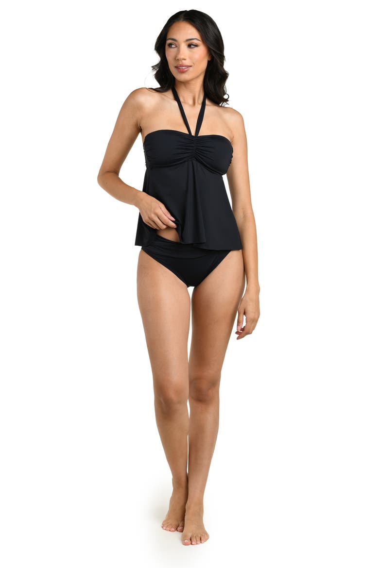 Island Flyaway Tankini Top, Alternate, color, BLACK