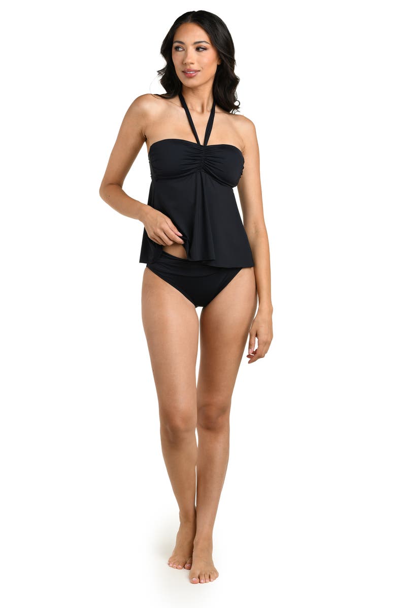 La Blanca Island Flyaway Tankini Top, Alternate, color, Black