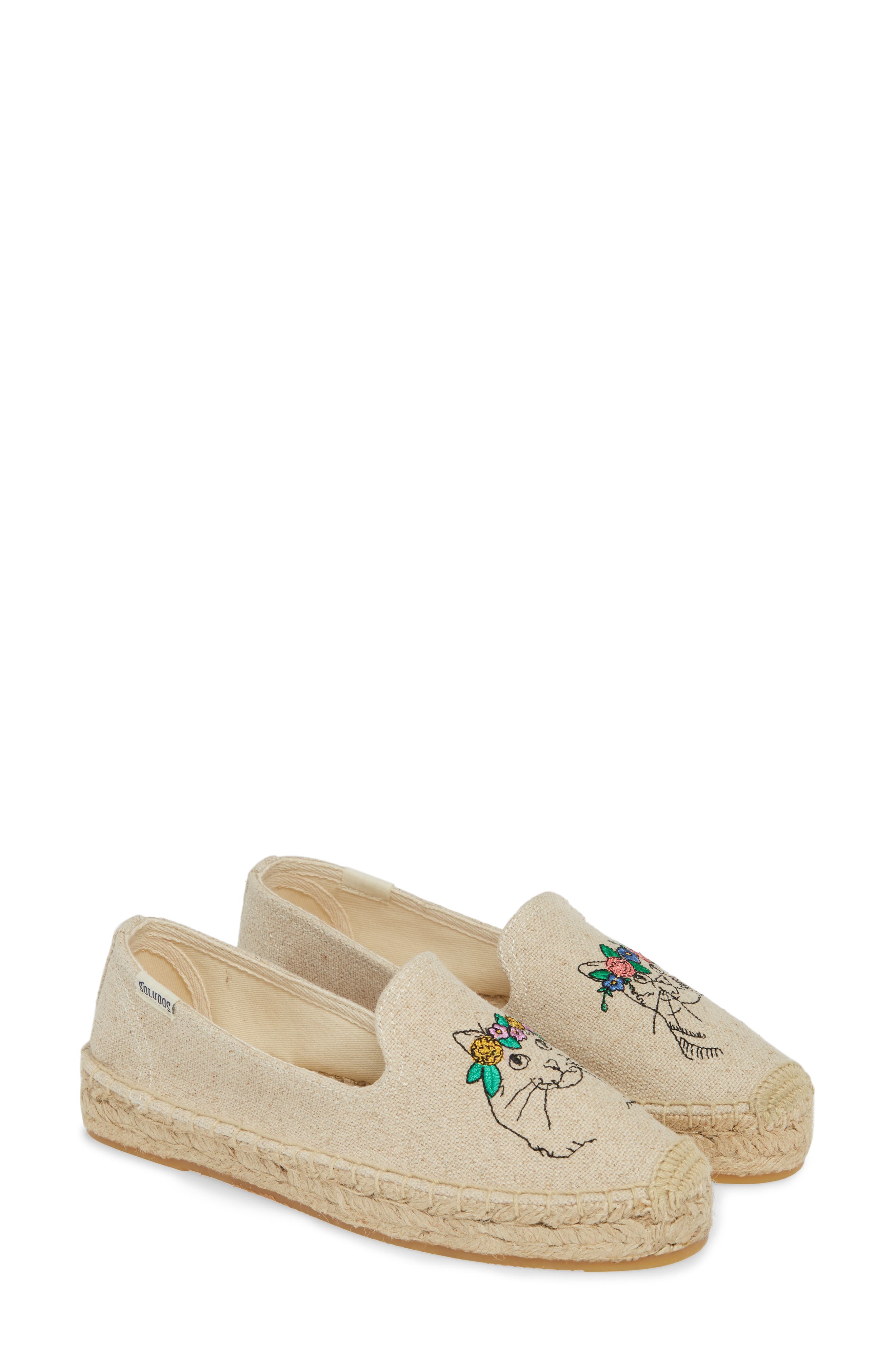 Embroidered Espadrille, Alternate, color, SAND