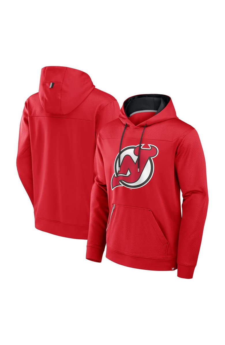 FANATICS Men's Fanatics  Red New Jersey Devils Defender Pullover Hoodie, Main, color, 
