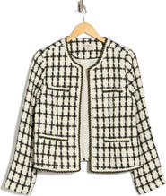 Nanette Lepore Windowpane Bouclé Jacket