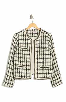 Nanette Lepore Windowpane Bouclé Jacket