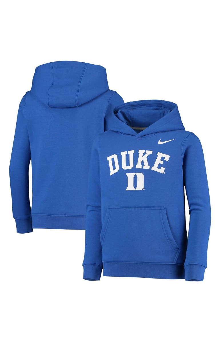Nike Youth Nike Royal Duke Blue Devils Club Fleece Pullover Hoodie, Main, color, 