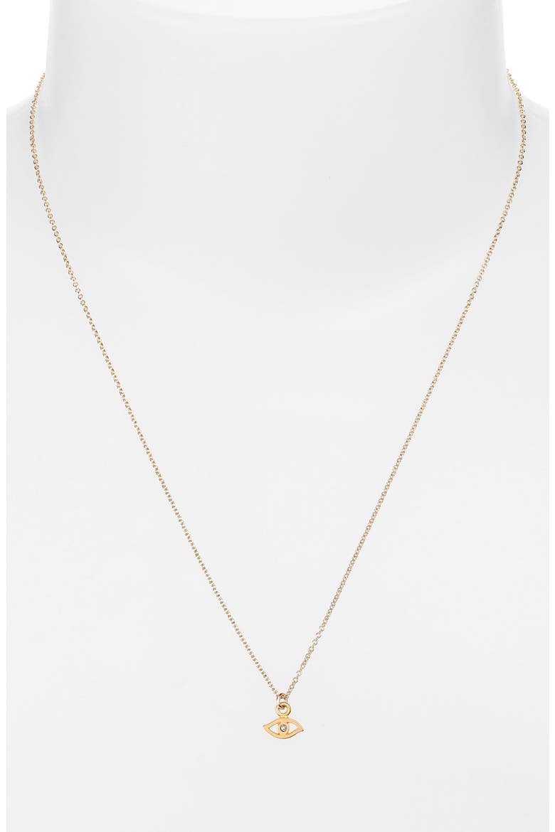'Swarovski Reminders' Pendant Necklace, Alternate, color, GOLD- EYE