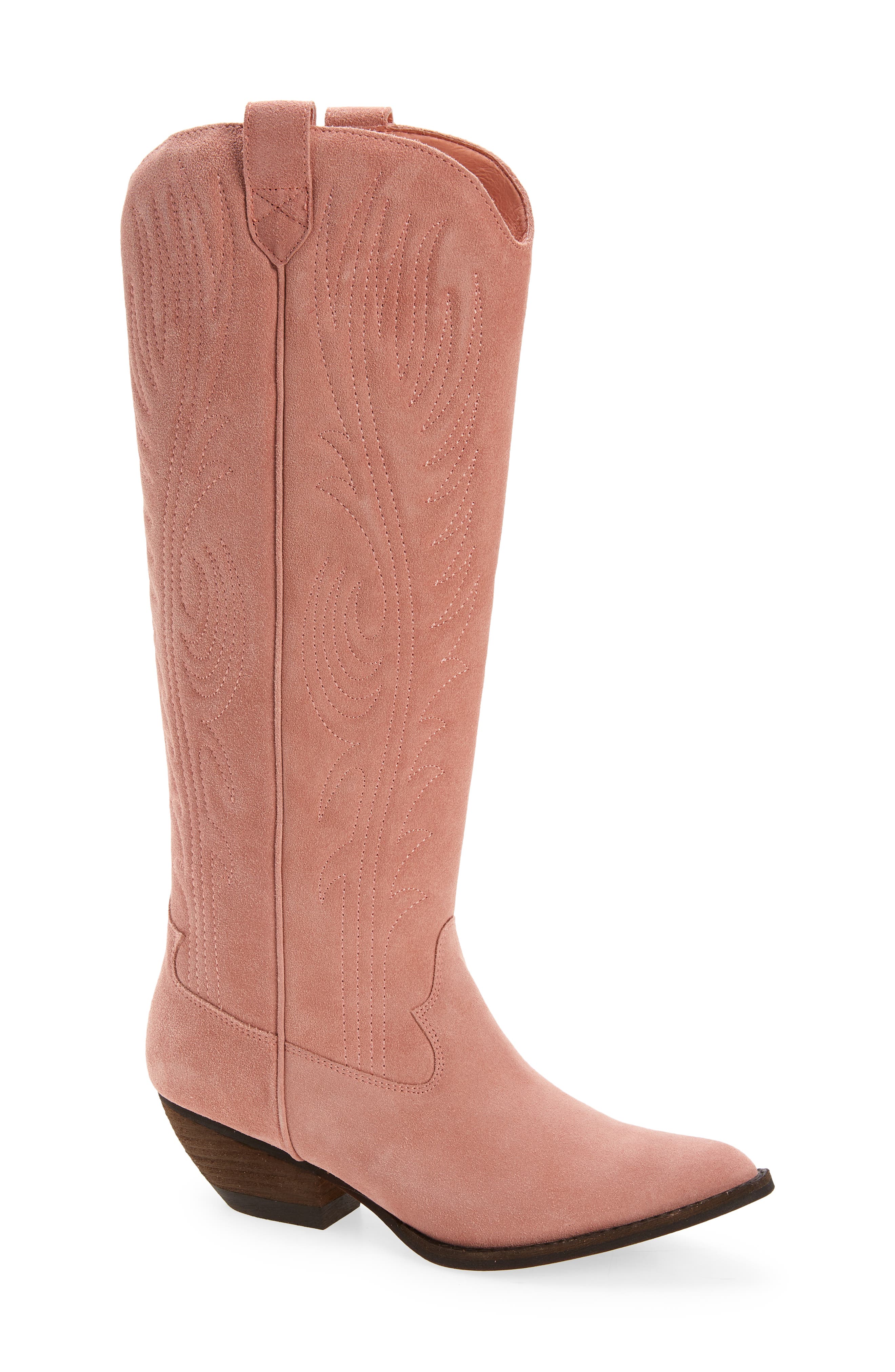 Calvera Knee-High Boot, Main, color, PINK SUEDE