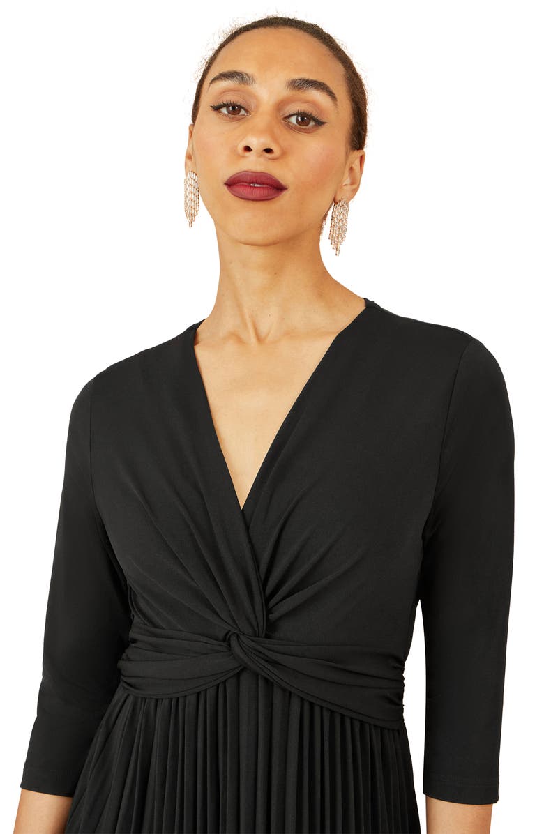 Yumi Jersey Knot Waist Midi Dress, Alternate, color, Black