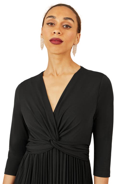 Yumi Jersey Knot Waist Midi Dress In Black